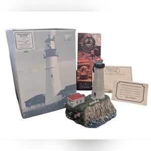 NWT 90s Harbour Lights Faulkner's Island Lighthouse Connecticut Nautical Collect